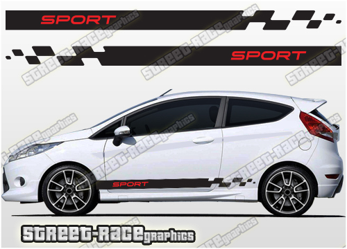 Ford Fiesta side racing stripes 028