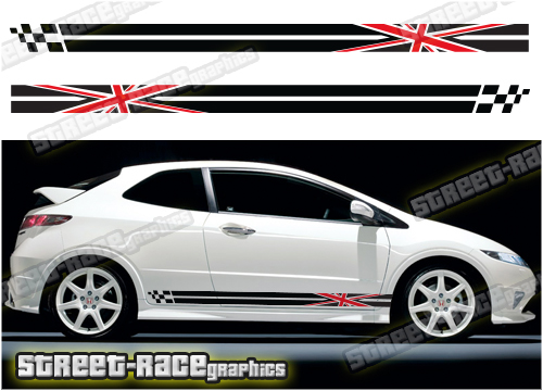 Honda Civic racing stripes 015A - Union Jack