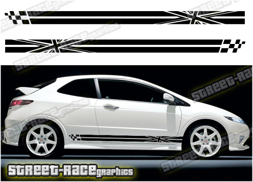 Honda Civic racing stripes 015B - Union Jack