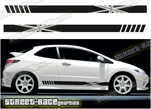 Honda Civic racing stripes 016A - Union Jack