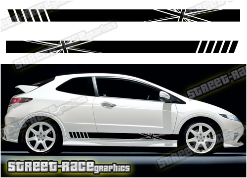 Honda Civic racing stripes 016B - Union Jack