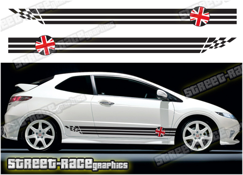 Honda Civic racing stripes 017A - Union Jack
