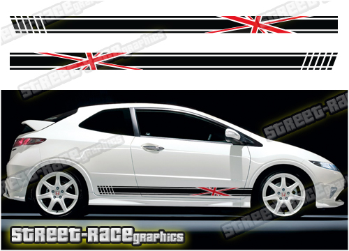 Honda Civic racing stripes 018A - Union Jack