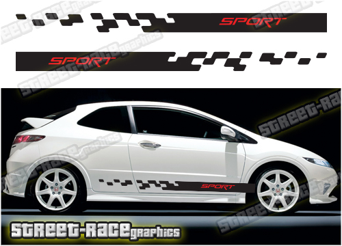 Honda Civic racing stripes 019 - SPORT