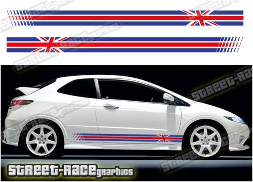 Honda Civic racing stripes 021 - Union Jack