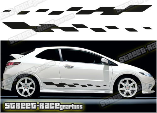 Honda Civic racing stripes 026 - Flag squares