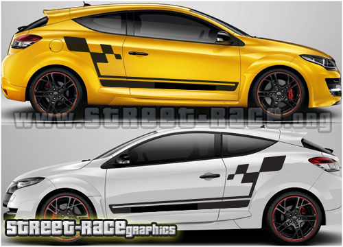 009 - Renault Megane MK3 Cup side stripe/flag stickers