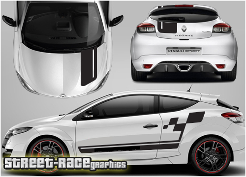 010 - Renault Megane MK3 Cup full stripe/flag stickers