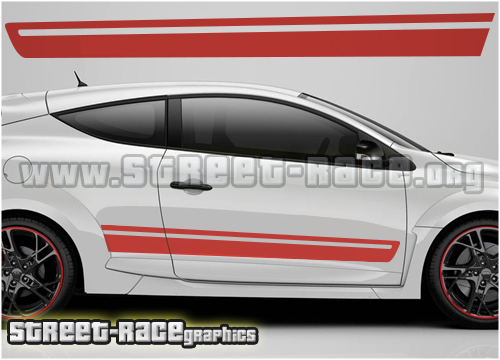 011 - Renault Megane MK3 Cup side stripe/flag stickers