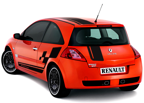 008 - Renault Megane MK2 Cup full stripe/flag graphics
