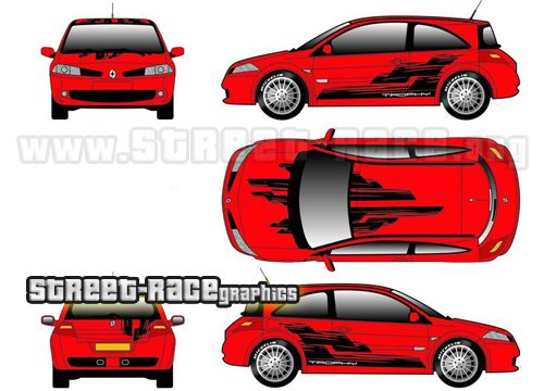 022 - Renault Megane RS Trophy full stripe/flag stickers