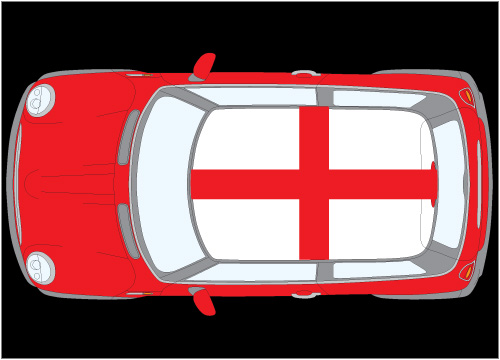 Mini St George Cross roof sticker