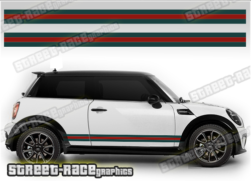 Mini printed racing stripes 001 - GUCCI style