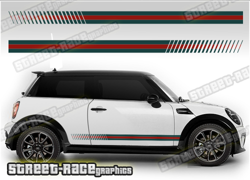 Mini printed racing stripes 002 - GUCCI style