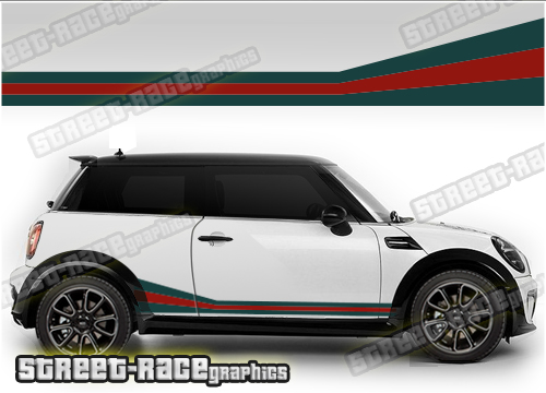 Mini printed racing stripes 003 - GUCCI style