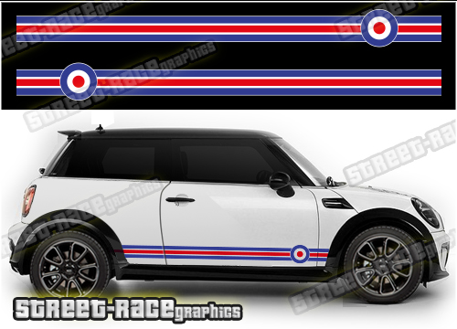 Mini printed racing stripes 006 -RAF insignia