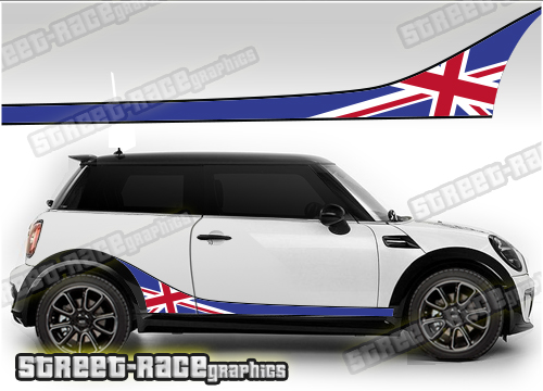 Mini printed racing stripes 007 - UNION  JACK