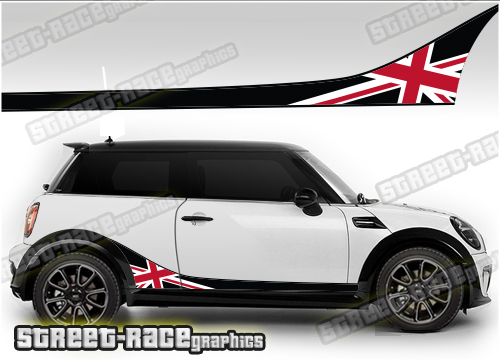 Mini printed racing stripes 008 - UNION  JACK