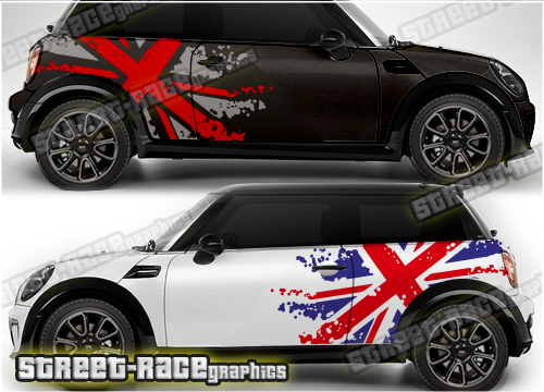 Mini rally graphics 027 - Union Jack Splatter