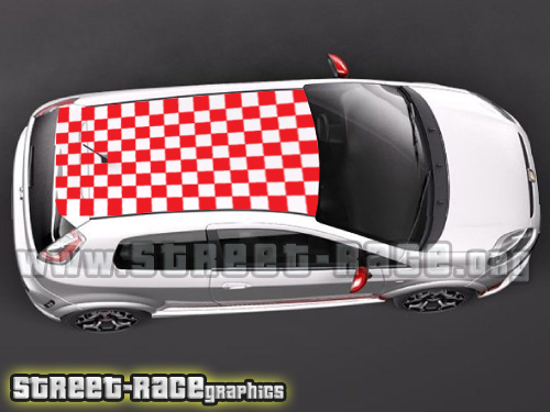 Fiat Punto chequered roof stickers 013