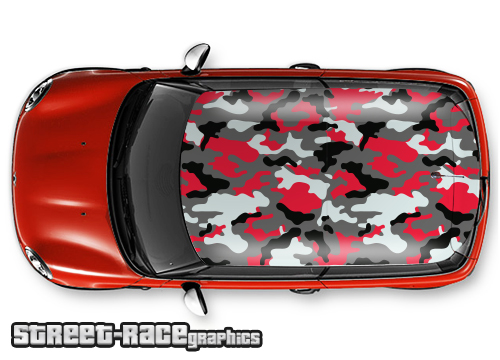 001a - Camouflage car roof wrap (red urban)