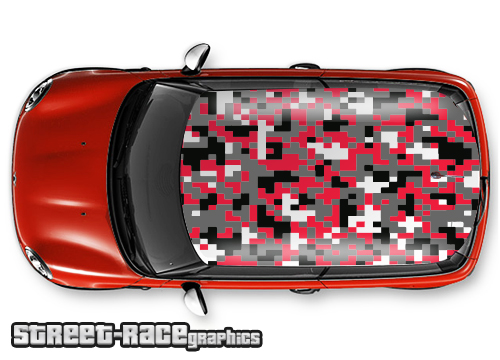 001b - Camouflage car roof wrap (red digi-cam)