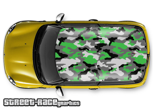 002a - Camouflage car roof wrap (green urban)
