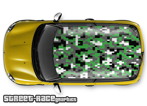 002b - Camouflage car roof wrap (green digi-cam)