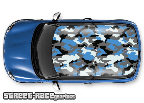 003a - Camouflage car roof wrap (blue urban)