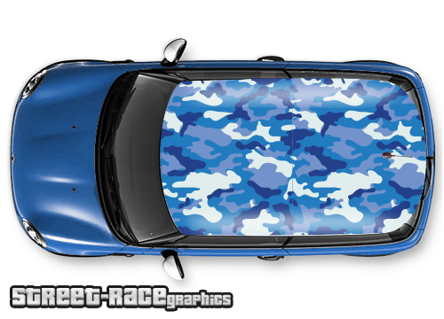 004a - Camouflage car roof wrap (blue urban)