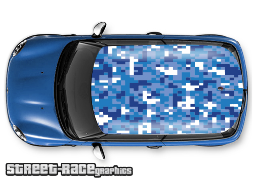 004b - Camouflage car roof wrap (blue digi-cam)