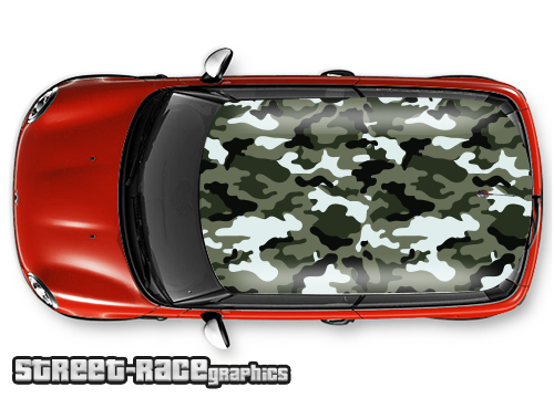 005a - Camouflage car roof wrap (winter)