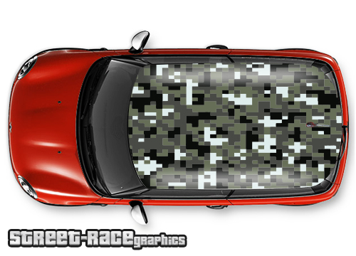 005b - Camouflage car roof wrap (winter digi-cam)