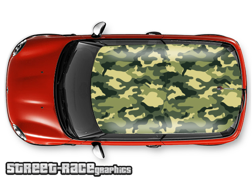 007a - Camouflage car roof wrap (forest)
