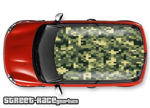 007b - Camouflage car roof wrap (forest digi-cam)