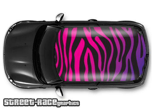001 - Zebra car roof wrap (pink-purple)
