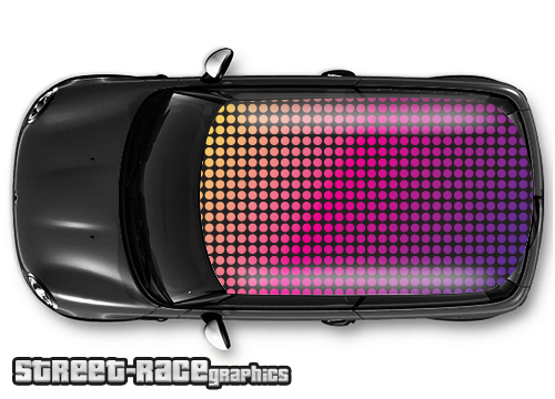 003 - Polka dot car roof wrap (yellow-pink-purple)