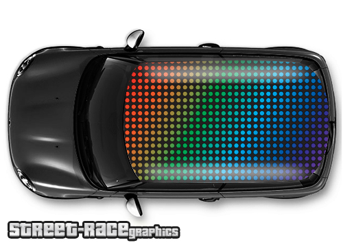 004 - Polka dot car roof wrap (rainbow)