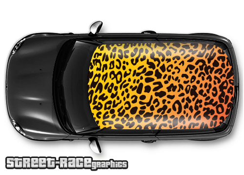 007 - Leopard print car roof wrap (yellow-orange)