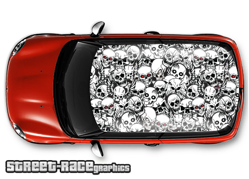 008 - Skull stickerbomb car roof wrap