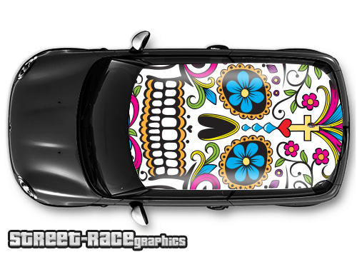 015 - Sugar skull car roof wrap (Day of the dead)
