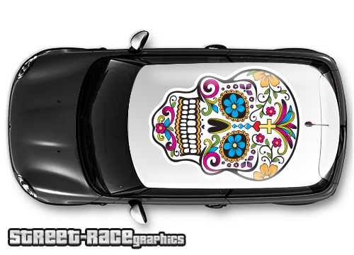 016 - Sugar skull car roof wrap (Day of the dead)