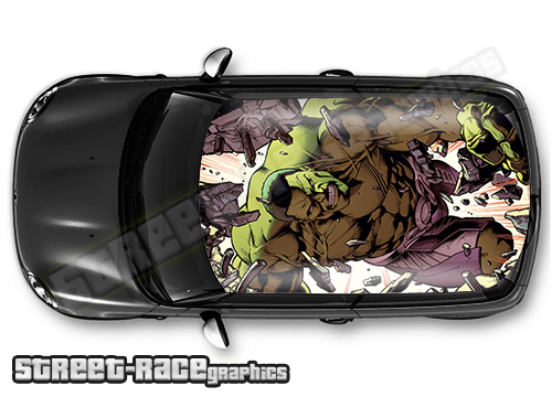 145 - Hulk car roof wrap