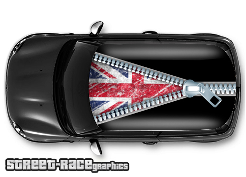 001 - Grunge Union Jack car roof graphic
