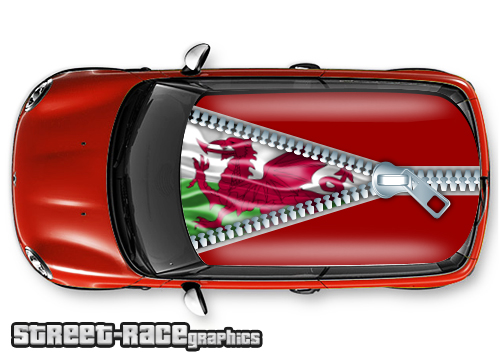 006 - Welsh Flag car roof graphic