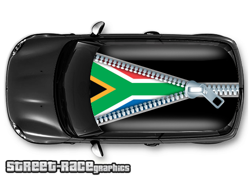 007 - South African flag car roof graphic