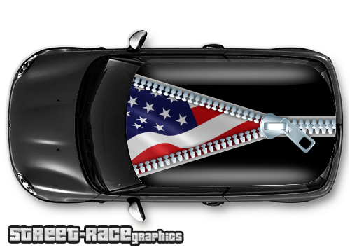 008 - United States flag car roof graphic