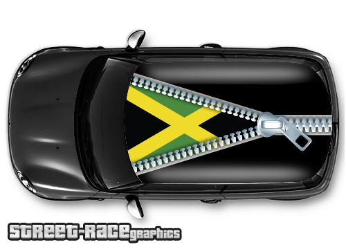 009 - Jamaican flag car roof graphic