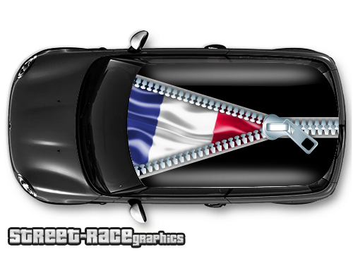 011 - French flag car roof graphic