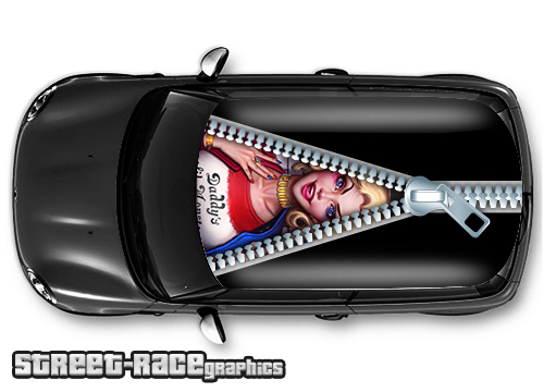 016 - Harley Quinn car roof graphic